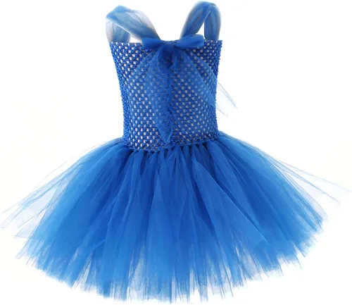 Vista 8 de Tempura Conjunto de disfraz de payaso de Halloween para niñas y niñas, vestido de tul, cuchillo, calcetines, guantes, horquilla, juegos para fiestas