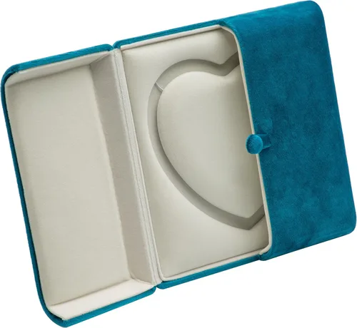 Vista 5 de Caja de regalo de collar grande de terciopelo escaparate joyería collar de perlas caja de almacenamiento (azul)