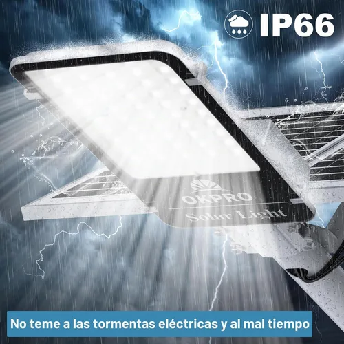 Vista 6 de OKPRO 20000W luces de calle solares al aire libre, control remoto, 7000K