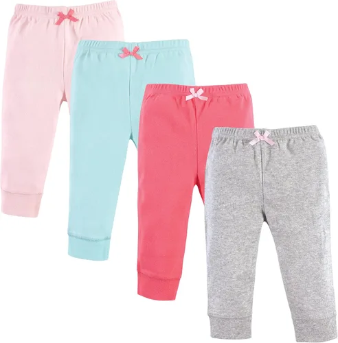 Vista 13 de Luvable Friends Pantalones de algodón para bebé niño Rayas negras paquete de 4
