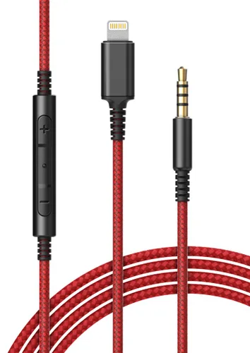 Vista 6 de Cable de auriculares de repuesto con conector Lightning para iPhone (0.138 in) con micrófono y control remoto de volumen