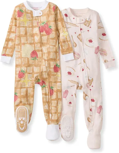 Vista 41 de Burt's Bees Baby Pijama para bebé niña, 100% algodón orgánico, pijama de una pieza, overol diagonal con cremallera, ajuste cómodo