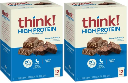 Vista 17 de Think! (thinkThin) Barras ricas en proteína de 20 gramos – Chocolate fundido, 0 gramos de azúcar, sin edulcorantes artificiales, sin gluten, sin