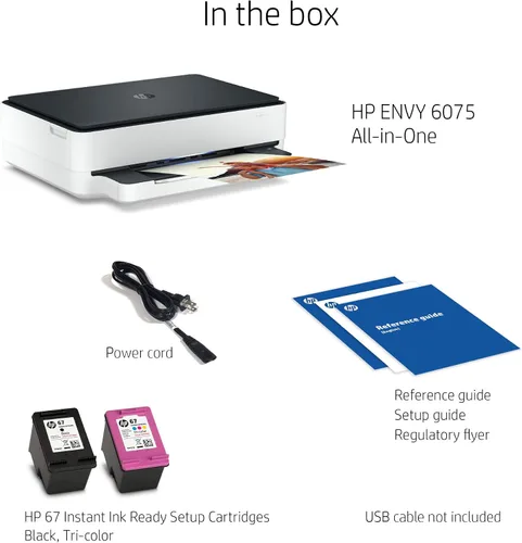Vista 11 de HP ENVY 6075 Impresora inalámbrica todo en uno, incluye 2 años de tinta entregada, impresión móvil, escaneo y copia (8QQ97A)