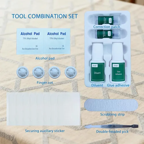 Vista 6 de Paquete de 10 piezas de corrector de uñas encarnadas de aleación de titanio, parche de reparación de uñas curvas, herramienta de corrección física