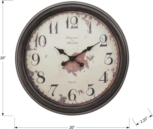 Vista 3 de Monarch Specialties I 9042 Relojes, 20" redondo, reloj de pared, marrón, de transición