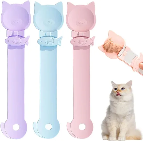 Vista 9 de PETPAWLOVELY-1 unidad Cuchara para Golosinas de Gatos con Exprimidor, Cuchara Dispensadora de Tiras para Gatos, Cuchara Dispensadora Multifunción 1