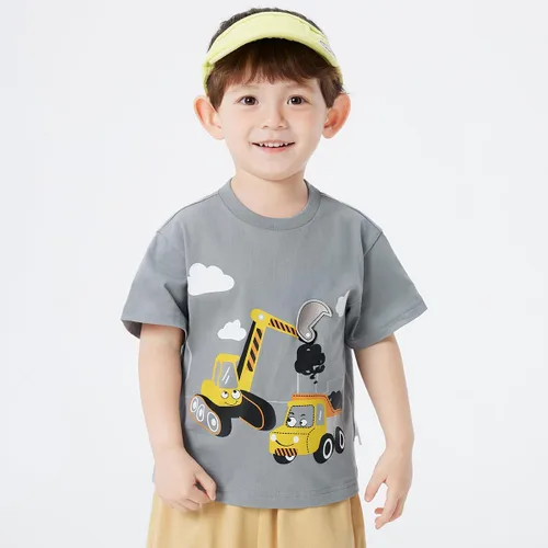 Vista 2 de Camiseta de manga corta con estampado de camión para niños pequeños