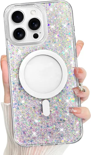 Vista 54 de Bonoma - Funda para iPhone 17 Pro Max 2025 con cristales brillantes, purpurina brillante