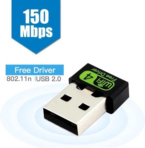 Vista 3 de Adaptador inalámbrico USB WiFi del conductor libre de 150Mbps, sola banda 2.4GHz