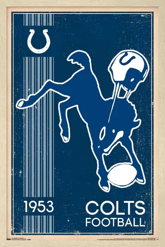 Vista 7 de Trends International NFL Indianapolis Colts - Retro Logo 14 Wall Poster, 14.725" x 22.375", Barnwood Framed Version
