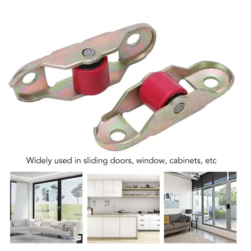 Vista 3 de 10 poleas de ventana para puerta corredera, rodillo mudo de plástico de una sola rueda con base de 0.472 in utilizado en puertas correderas, ventana