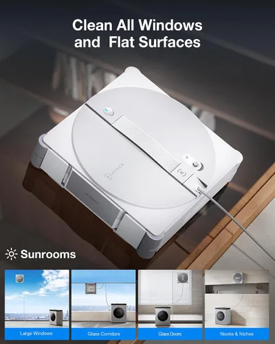 Vista 6 de ECOVACS WINBOT W3 Omni Robot limpiador de ventanas con limpieza automática y estación multifuncional, navegación inteligente Win-SLAM 5.0, limpieza