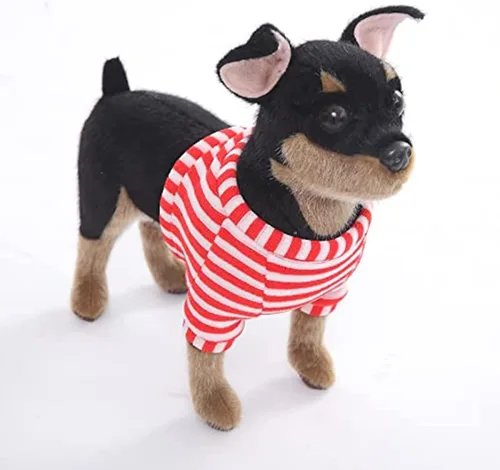 Vista 3 de CU-MATE Perro de peluche Chihuahua de 12 pulgadas, juguete realista de cachorro sentado con falda (regalo de presente)