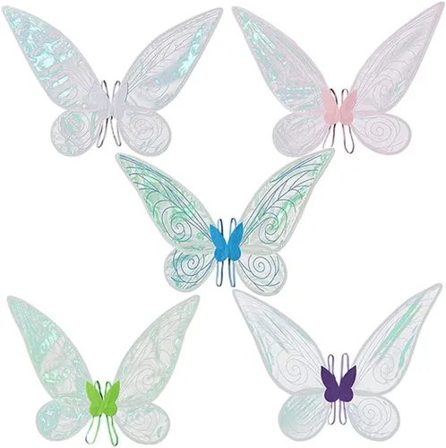 Vista 2 de Daddy's New Fishing Buddy Alas de hada de mariposa para mujeres y niñas, alas de ángel brillantes, para Halloween, fiesta de disfraces
