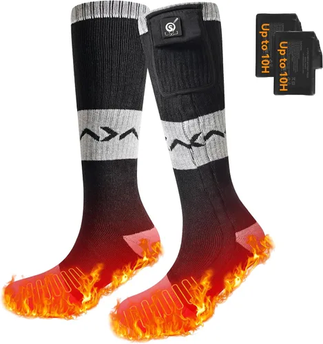 Vista 8 de DAY WOLF Electric Heated Socks for Men Women with 3 Heat Levels Up to 10 Hours Rechargeable Battery Powered Warm Socks 2 * 2200mAh Thermal Socks