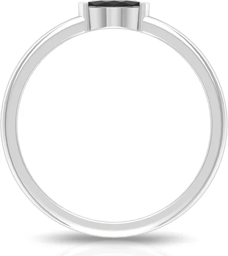 Vista 16 de Anillo de promesa de ónix negro natural certificado, calidad AAA, anillo de ónix East West, anillo de Pinky para mujer, listo para regalar
