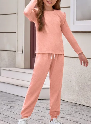Vista 7 de blibean Conjuntos de ropa de otoño para niñas con estilo, tallas 4-13 años