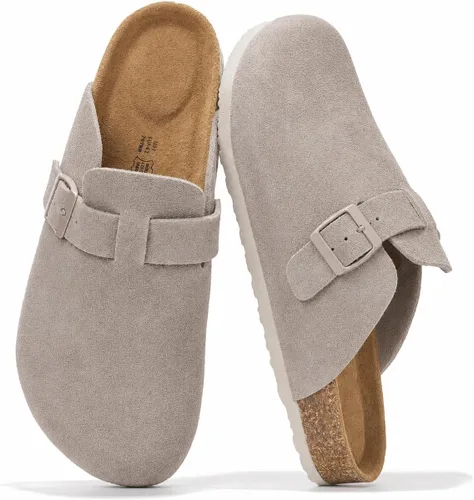 Vista 17 de Zuecos de cuero genuino 100% de grano completo para hombres - Zapatos de Negro