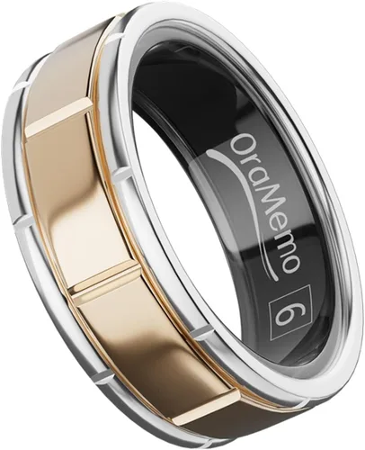 Vista 9 de Smart Ring 1.0, rastreador de actividad física para hombres/mujeres Oro mate y plata