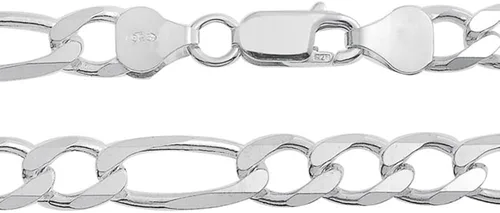 Vista 3 de Collar de cadena Figaro de plata de ley 925 de calibre 200 para hombre, sin níquel, fabricado en Italia de 16, 18, 20, 22, 24 pulgadas, Metal