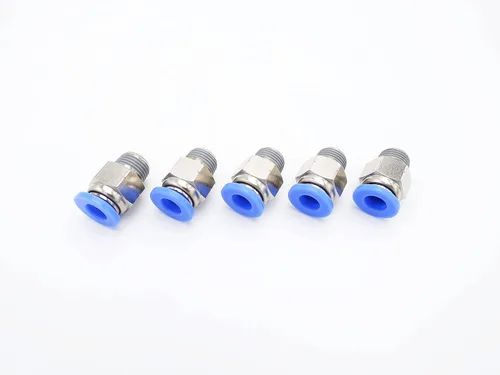 Vista 37 de Conexión de conexión de 1/2" OD x 1/2" macho NPT rosca, línea de agua recta macho neumática, conectores de empuje rápido (paquete de 4)