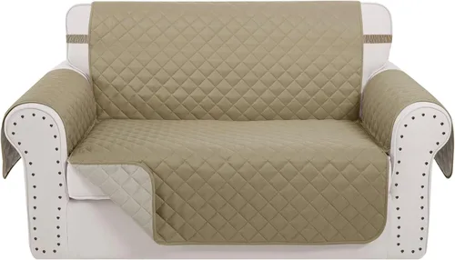 Vista 64 de Fundas para Silla Reclinable Reversibles Funda de Sofá para Mascotas Protector de Muebles Lazy Boy (Silla 23'', Beige/Beige)
