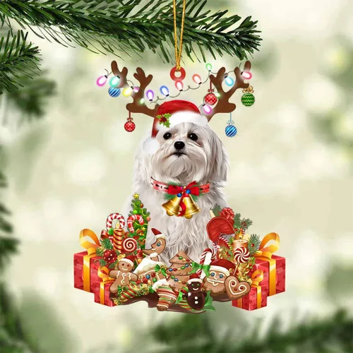 Vista 66 de Nazenti Adorno de Navidad personalizado de reno de Alaskan Malamute – Adorno de perro personalizado para amantes de las mascotas, acrílico plano