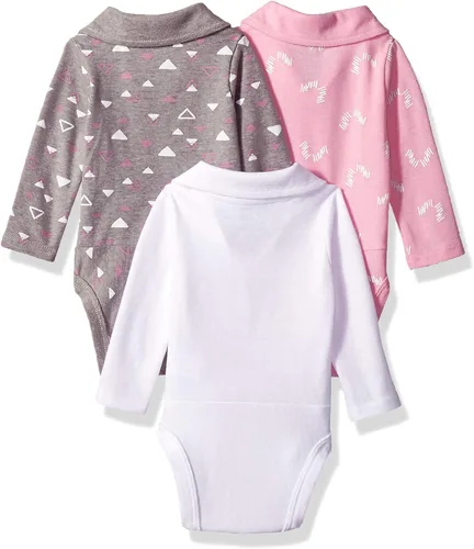 Vista 2 de Hanes Ultimate Baby Flexy - Paquete de 3 mamelucos tipo polo de manga larga
