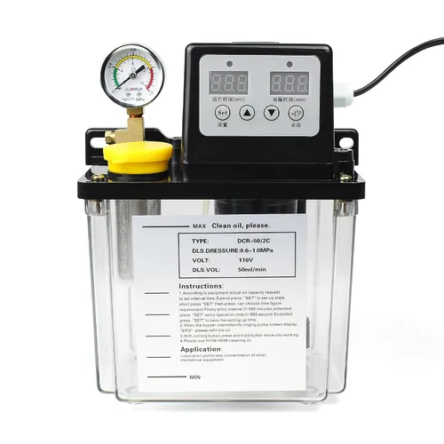 Vista 7 de RATTMMOTOR Bomba de aceite lubricante automática 110V 1L, bomba de lubricación electromagnética, control numérico digital, pantalla digital dual