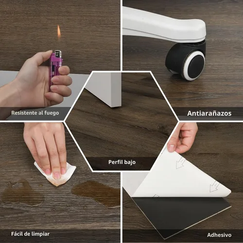 Vista 7 de MULGREAT Paquete de 6 muestras de azulejos para despegar y pegar, suelo de vinilo impermeable con aspecto de madera, tablón de lujo autoadhesivo