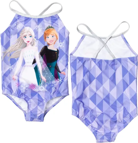 Vista 5 de Disney Frozen Princess Anna Elsa Frozen Girls - Paquete de 2 trajes de baño cruzados de una pieza para niños pequeños a grandes