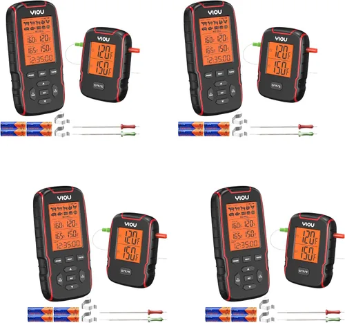 Vista 9 de Termómetro inalámbrico de carne para cocinar, termómetro digital de carne con 2 sondas, termómetro ultra preciso y de comida rápida de 500 pies