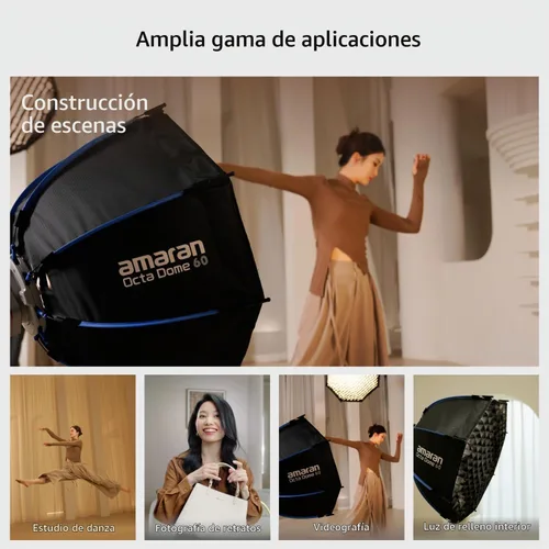 Vista 2 de amaran Octa Dome 60 Softbox, caja de luz octogonal Bowens de un solo broche