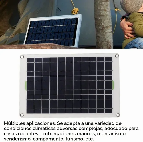 Vista 2 de Kit de controlador solar y panel solar MPPT de 30 A, cargador de panel solar de 12 V, 24 V, 50 W, cargador de batería para caravana, remolque