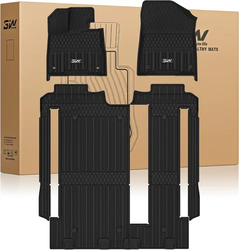 Vista 16 de 3W Alfombrillas para Toyota Sienna 2021-2026 LE/XLE (solo para 8 asientos), revestimiento de suelo TPE para todo tipo de clima, ajuste personalizado