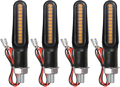 Vista 8 de Luces intermitentes para motocicleta, indicador de señal de giro secuencial, lámpara LED color ámbar (Paquete de 2)