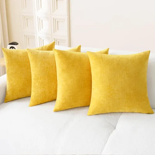 Vista 79 de CaliTime - Paquete de 2 fundas de almohada acogedoras para sofá, decoración del hogar, felpilla suave teñida sólida, 16 x 16 pulgadas, marrón Marrón