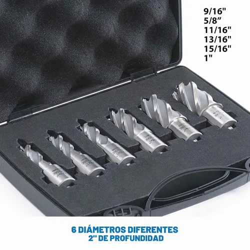 Vista 2 de Evolution Power Tools Kit de Cortador Anular para Taladros Magnéticos/Mag, Broca de 1 Pulgada de Profundidad, Ancho Mixto de 7/16 a 1-1/8 Pulgadas