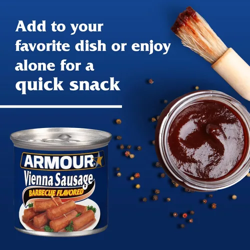 Vista 3 de Armour Star Vienna Salchicha con sabor a barbacoa, salchicha enlatada, 4.6 onzas (paquete de 6)