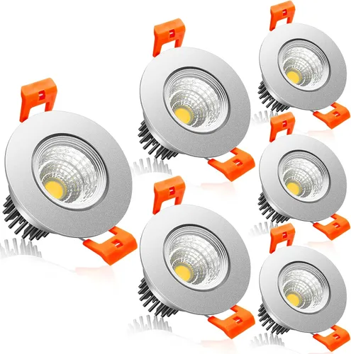 Vista 10 de Lámpara LED Downlight de 2 pulgadas, kit de luz de techo regulable de 3 W, luz blanca ultra cálida de 2700 K, luces LED blancas CRI80