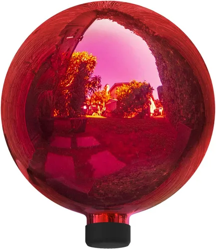 Vista 13 de Alpine Corporation Globo mirador de cristal para interiores y exteriores de 10 pulgadas — Decoración festiva de jardín y patio — Azul