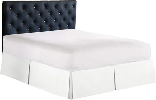 Vista 13 de Falda de cama plisada 100% algodón de 800 hilos, con volantes plisados de lujo, moderna calidad de hotel, fácil ajuste con caída a medida de 18