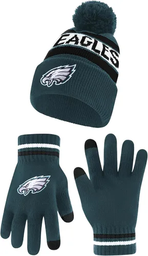 Vista 21 de Ultra Game Adults NFL Official Super Soft Winter Beanie Knit Hat With Warm Touch Screen Gloves Color del equipo 1