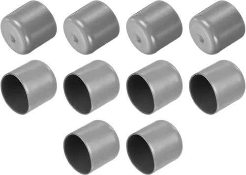 Vista 19 de uxcell 10 tapas de goma para extremos de 0.591 in de identificación, tapa de extremo redondo, protectores de rosca de tornillo, color negro