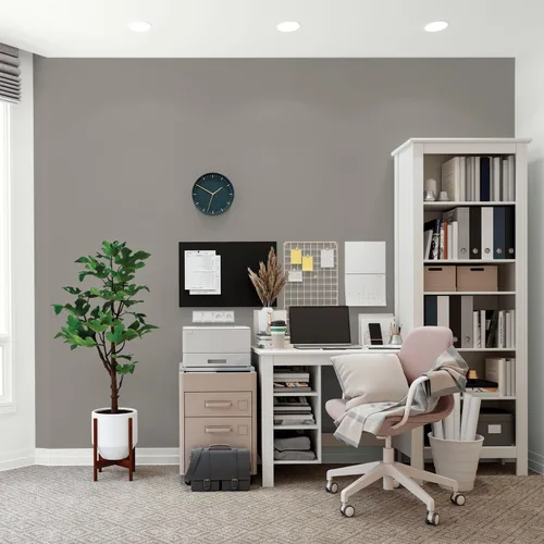 Vista 162 de Glidden Pintura Interior + Imprimación: Gris/Plata Antigua, Una Capa, Satinado, 1 Galón
