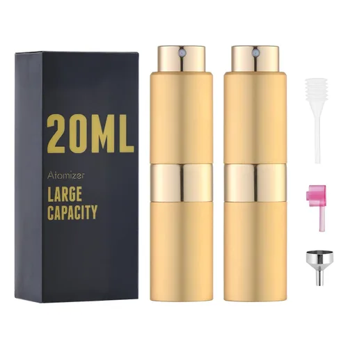 Vista 20 de Botella de perfume de viaje recargable 0.7 fl oz, atomizador de spray de colonia grande, negro
