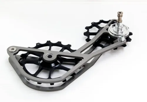 Vista 4 de OSPW - Jaula de sistema de polea de gran tamaño, compatible con SRAM eTap 11S, rodamientos sellados (negro)