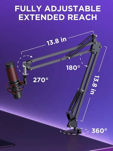 Vista 6 de InnoGear Soporte de micrófono para Blue Yeti, soporte de micrófono de servicio pesado con pantalla antiviento de micrófono y filtro pop de micrófono