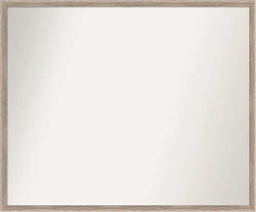 Vista 53 de Amanti Art Espejo de baño blanco para sobre el fregadero, 24 x 27 pulgadas, espejo de tocador rectangular con cuña de madera dura, marco de madera